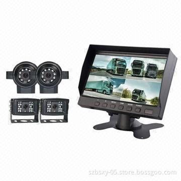 Rear-view System with 7-inch Digital LCD Quad Monitor and Car Rear-view Cameras